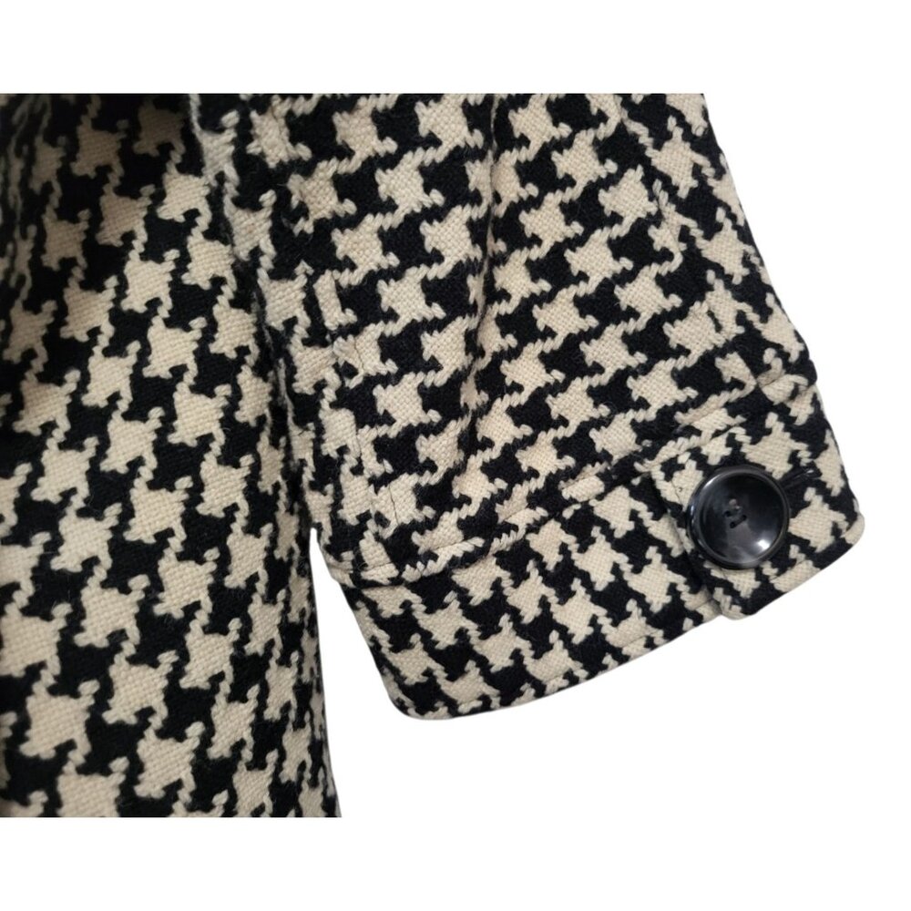 Vintage Talbots Houndstooth Belted Wool Coat Wool Double Breasted - Picture 10 of 14